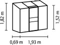 Växthus Ida 1300 Alu Poly 1,3 m² Vitavia